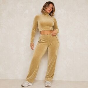 SKIMS Velour Track Pants Gold Large